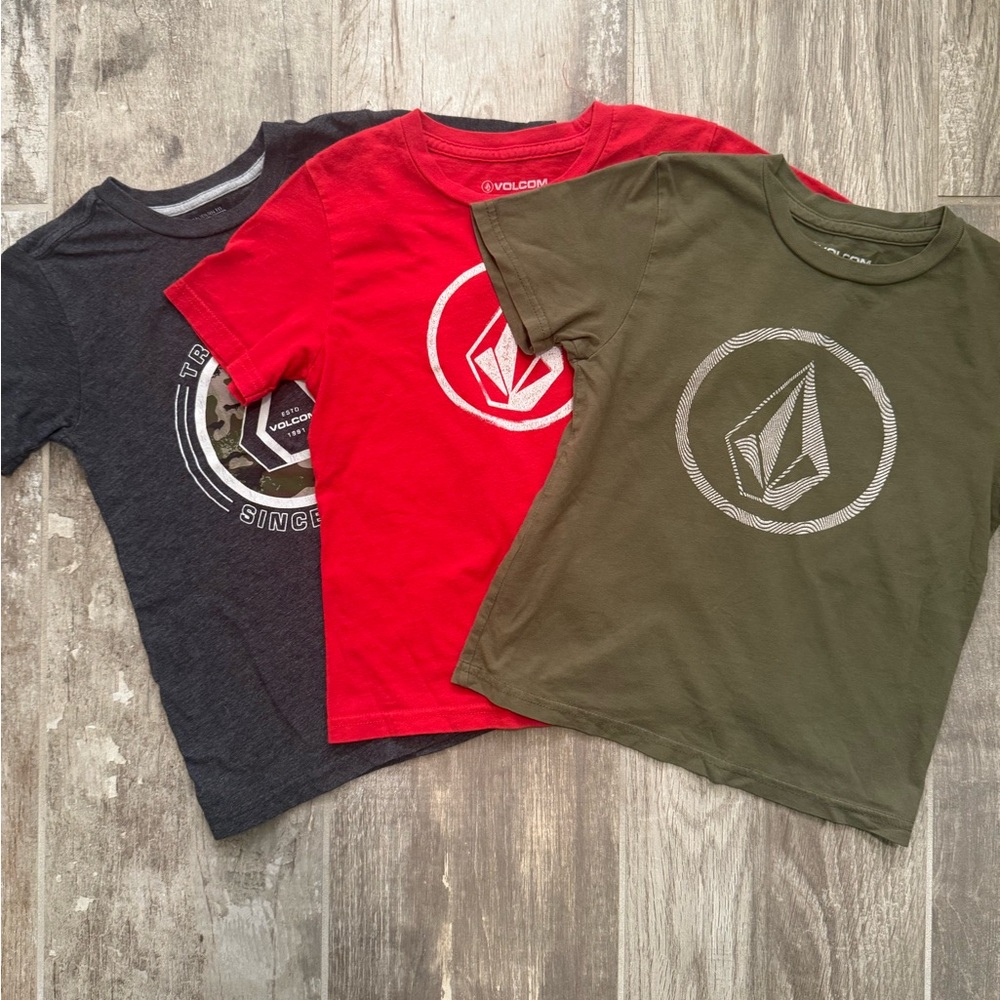 Volcom Kids Short Sleeve Tees - Charcoal, Red, and Olive